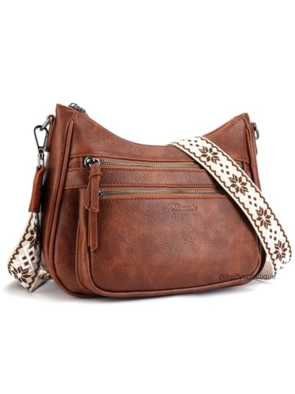 Vegan Leather Crossbody Bag Multi Pocket Shoulder Purse Women Travel